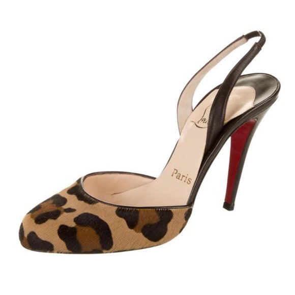 Louboutin Pony Slingback Heels Leopard 6 - Picture 8 of 8